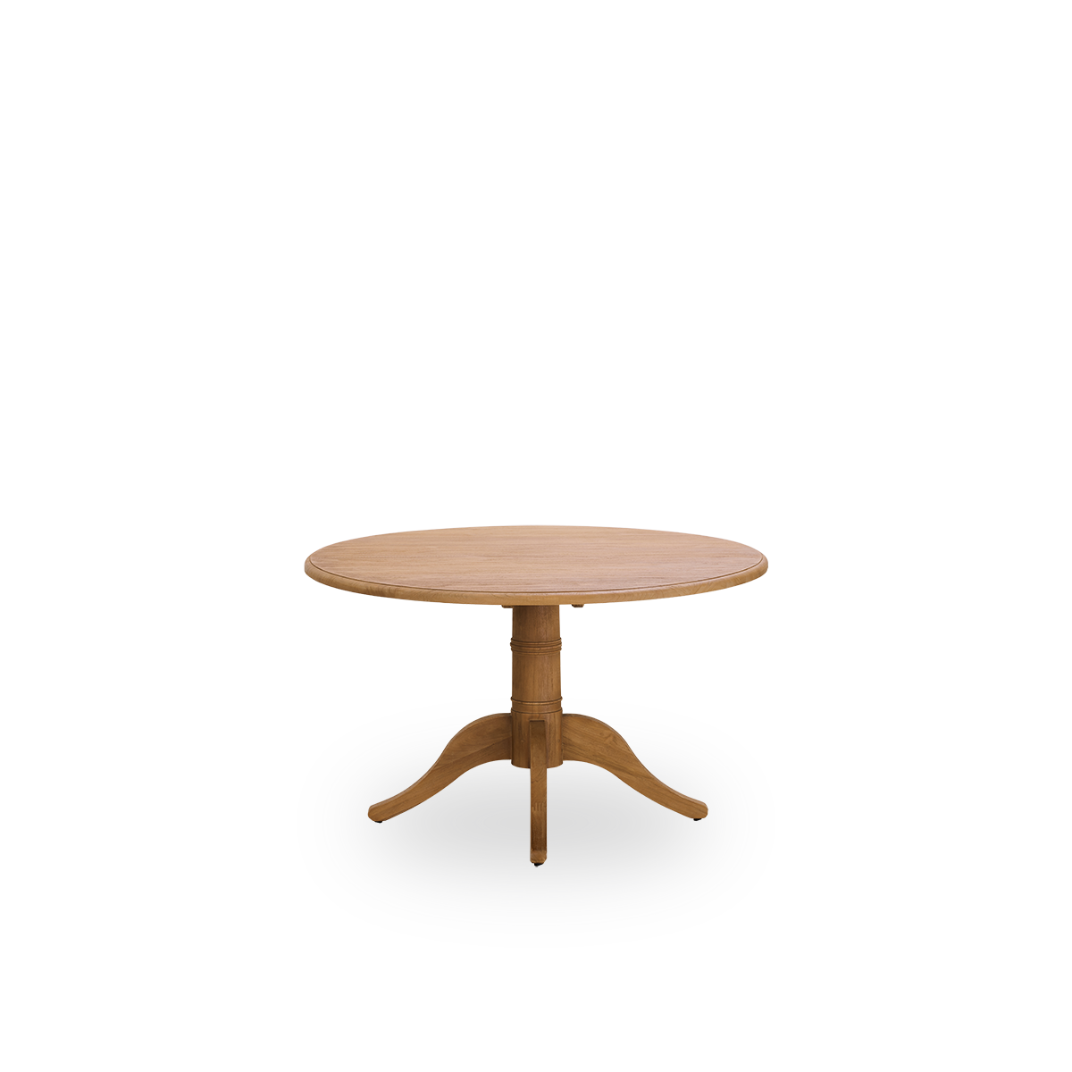 Dies ist ein Nahaufnahmebild von Michel Teak Dining Table Ø120 cm in teak indoor.