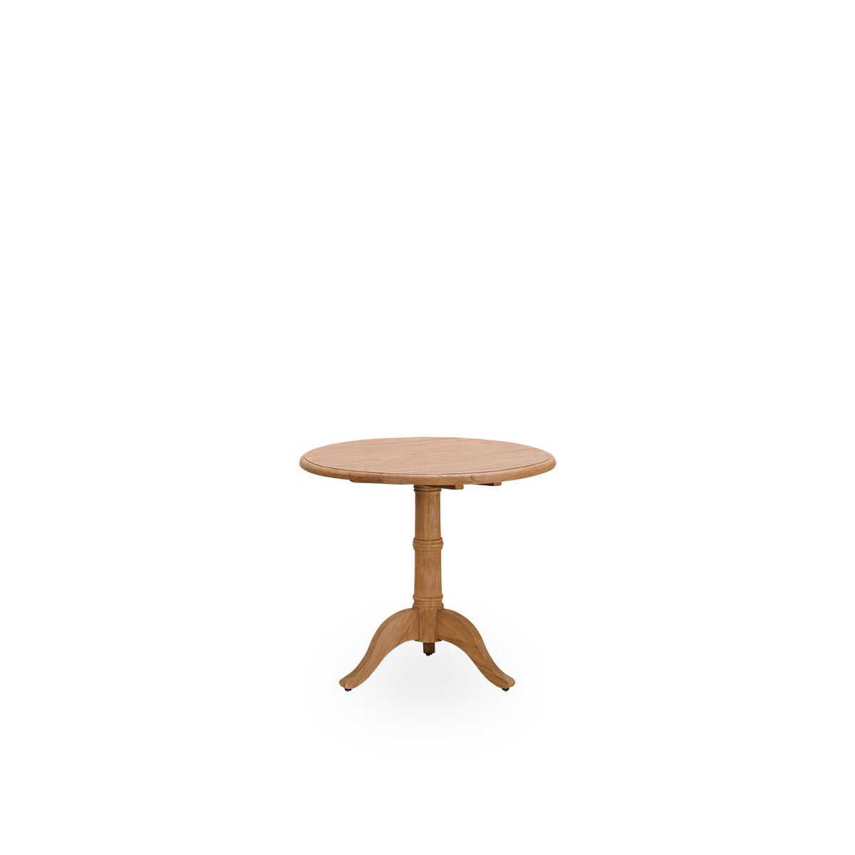 Dies ist ein Nahaufnahmebild von Michel Teak Dining Table Ø80 cm in teak indoor.