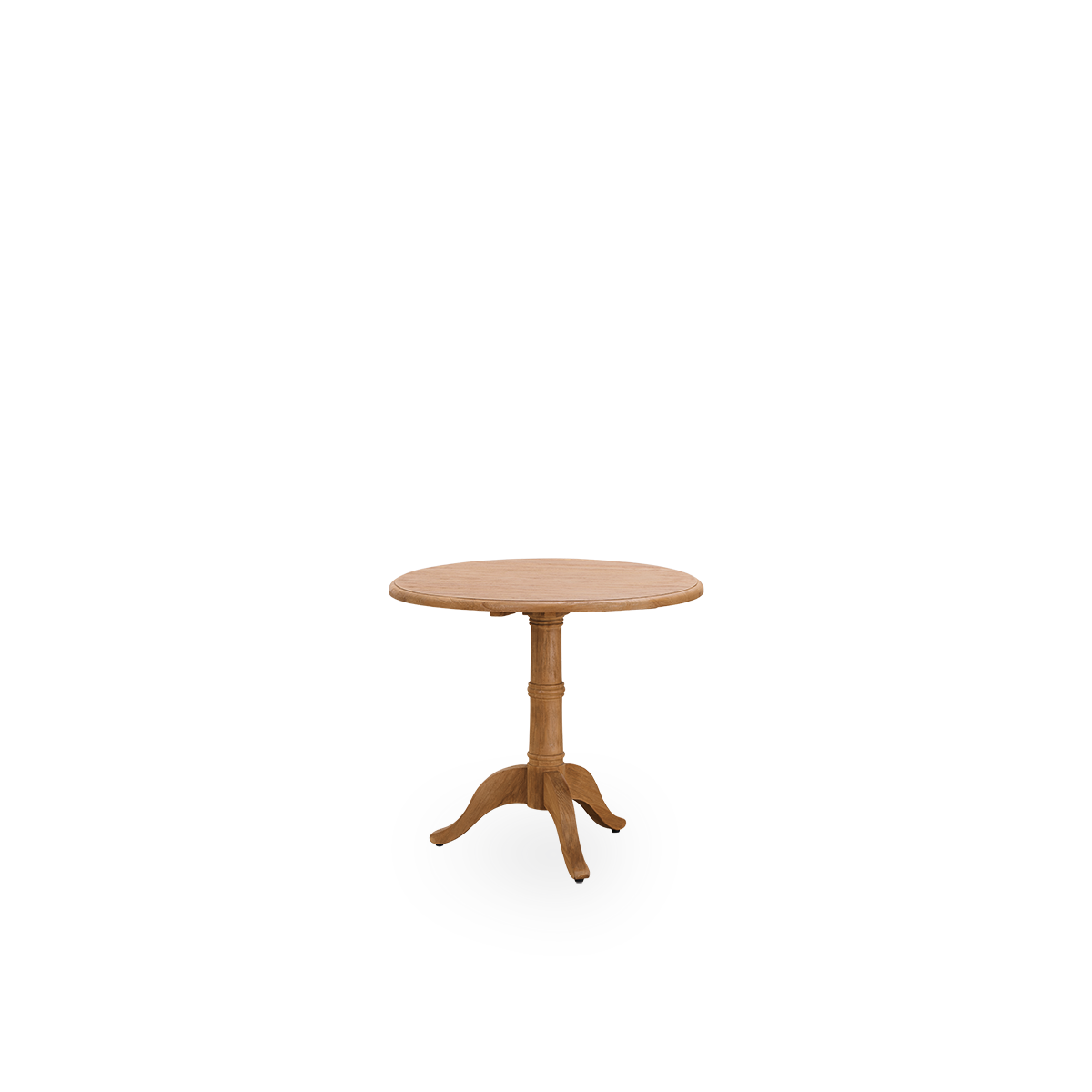 Dies ist ein Nahaufnahmebild von Michel Teak Dining Table Ø80 cm in teak indoor.