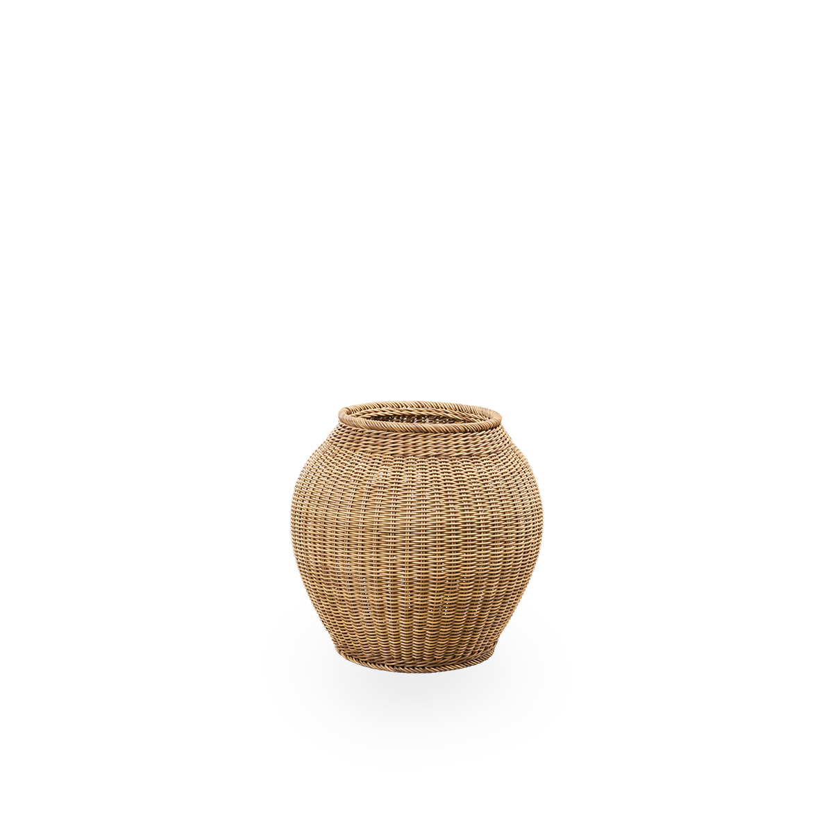 Ellis Outdoor-Korb in Kastanienfarbe, handgefertigt aus 70 % recyceltem und 30 % neuem ArtFibre. Ø50 cm.