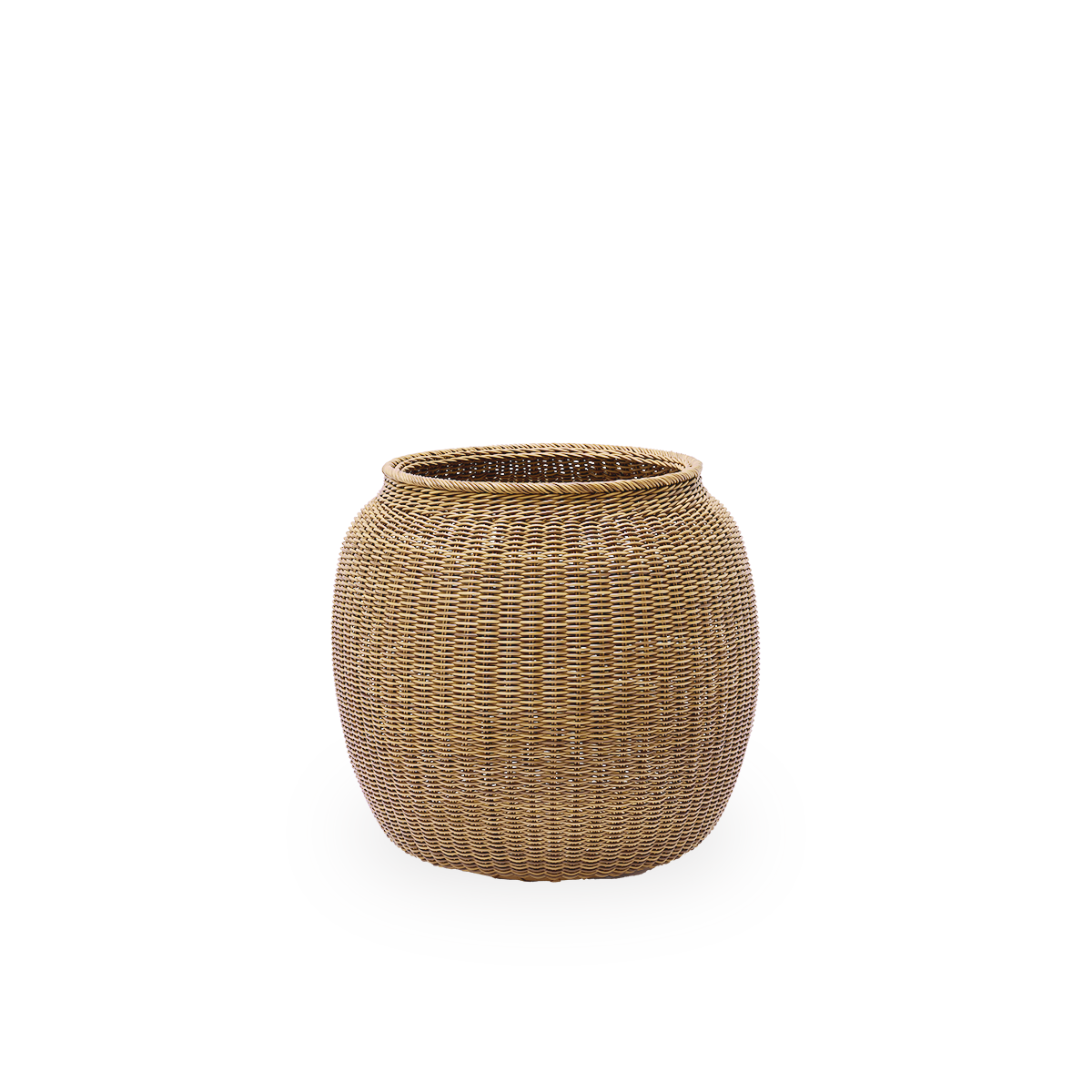 Alma Outdoor-Korb in Kastanienfarbe, handgeflochten aus 70% recyceltem und 30% neuem ArtFibre. Ø77 cm.