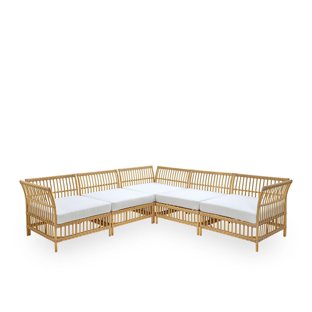 Dies ist ein Nahaufnahmebild von Maggie Sofa Corner Module in natural aluminium artfibre.