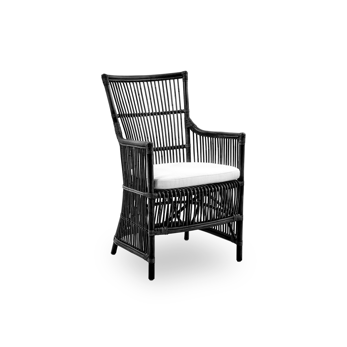 Dies ist ein Nahaufnahmebild von Davinci in black rattan.