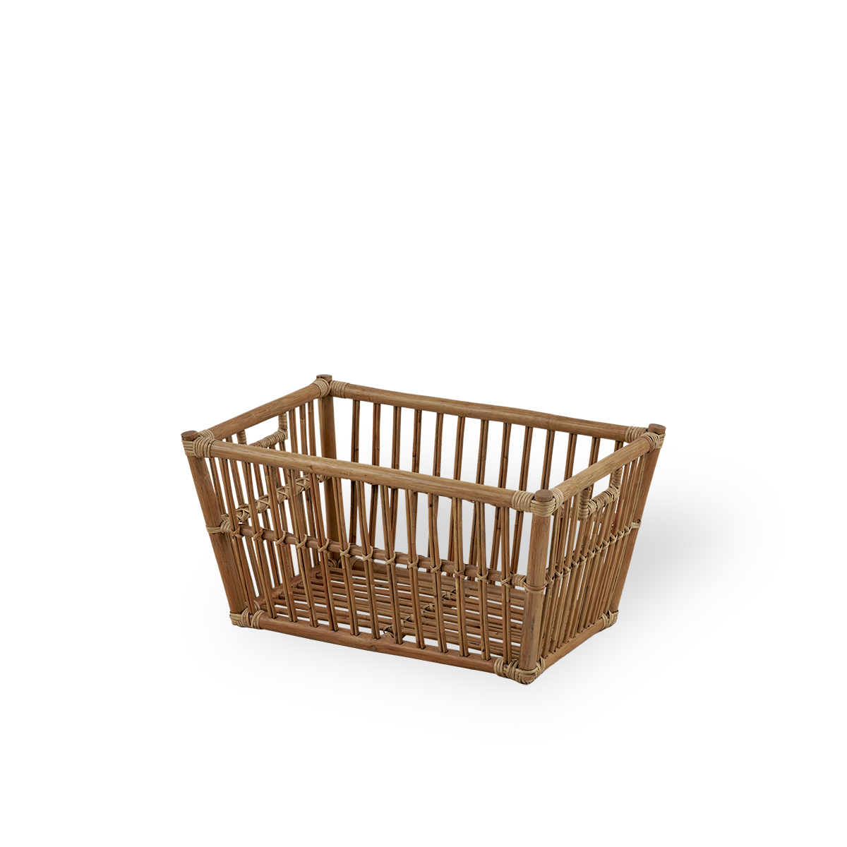 Marche Rattankorb 60×40 cm, quadratischer Korb, ideal für Wäsche, in Antique-Farbe. Handgefertigt aus hochwertigem indonesischem Rattan.