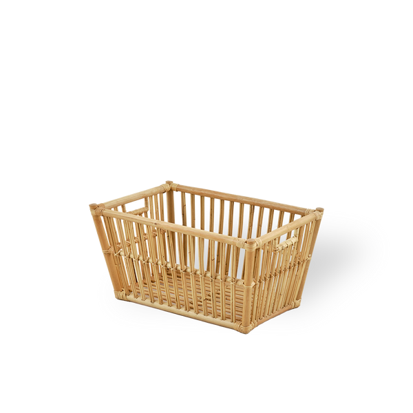 Marche Rattankorb 60×40 cm, quadratischer Korb, ideal für Wäsche. Handgefertigt aus hochwertigem indonesischem Rattan.