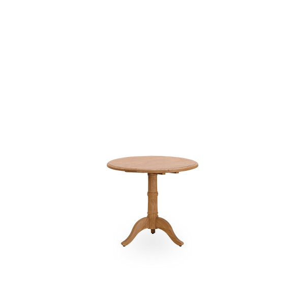 Dies ist ein Nahaufnahmebild von Michel Teak Dining Table Ø80 cm in teak indoor.