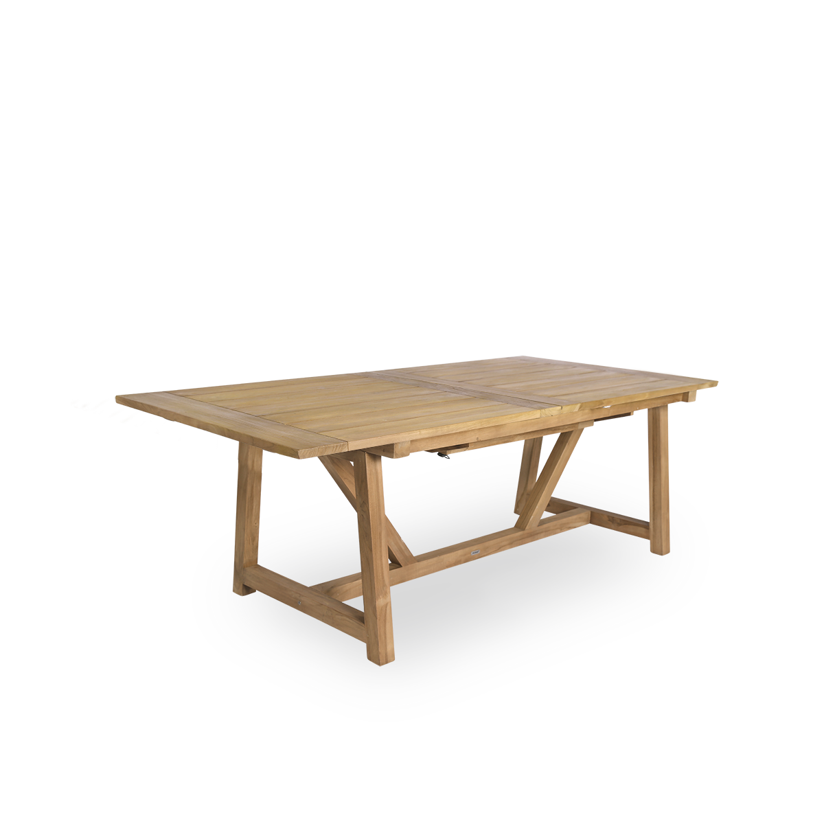 Dies ist ein Nahaufnahmebild von George Exterior Extendable Table 200(280) in outdoor Teak.