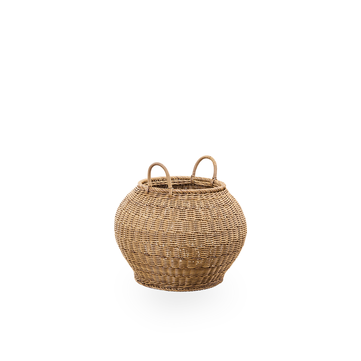 Smilla Outdoor-Korb mit Griffen in Kastanienbraun, handgewebt aus 70 % recyceltem und 30 % neuem ArtFibre. Großer Outdoor-Korb, Höhe 57 cm.