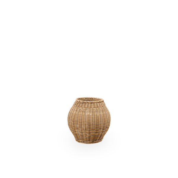 Ellis Outdoor-Korb in Kastanienfarbe, handgefertigt aus 70 % recyceltem und 30 % neuem ArtFibre. Ø40 cm.