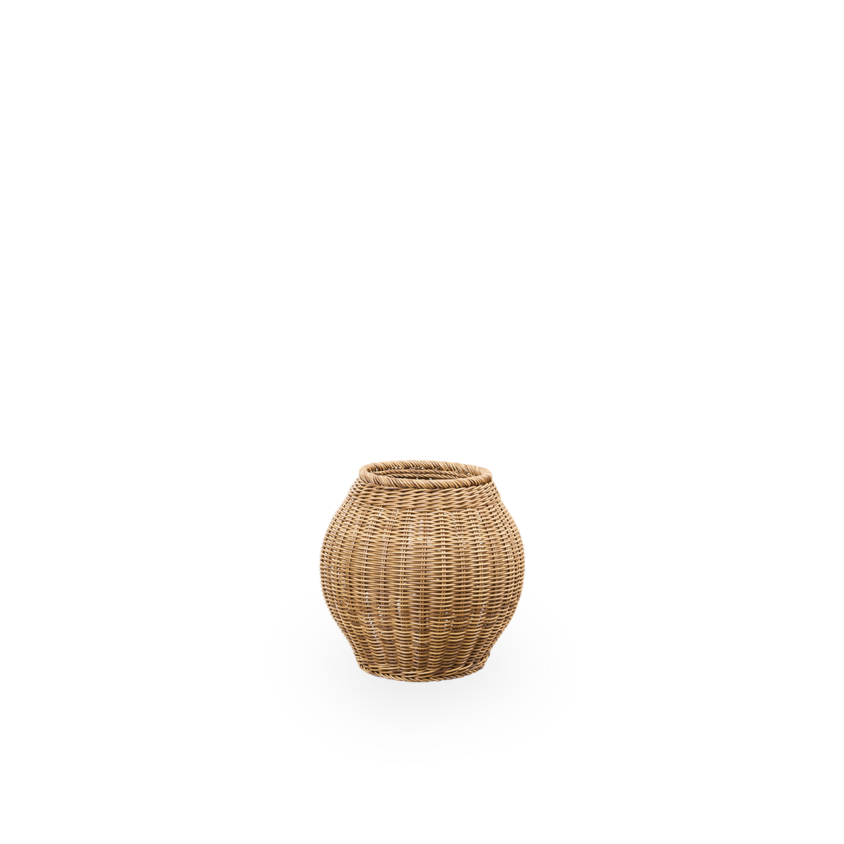 Ellis Outdoor-Korb in Kastanienfarbe, handgefertigt aus 70 % recyceltem und 30 % neuem ArtFibre. Ø40 cm.