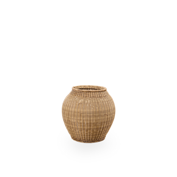 Ellis Outdoor-Korb in Kastanienfarbe, handgefertigt aus 70 % recyceltem und 30 % neuem ArtFibre. Ø50 cm.