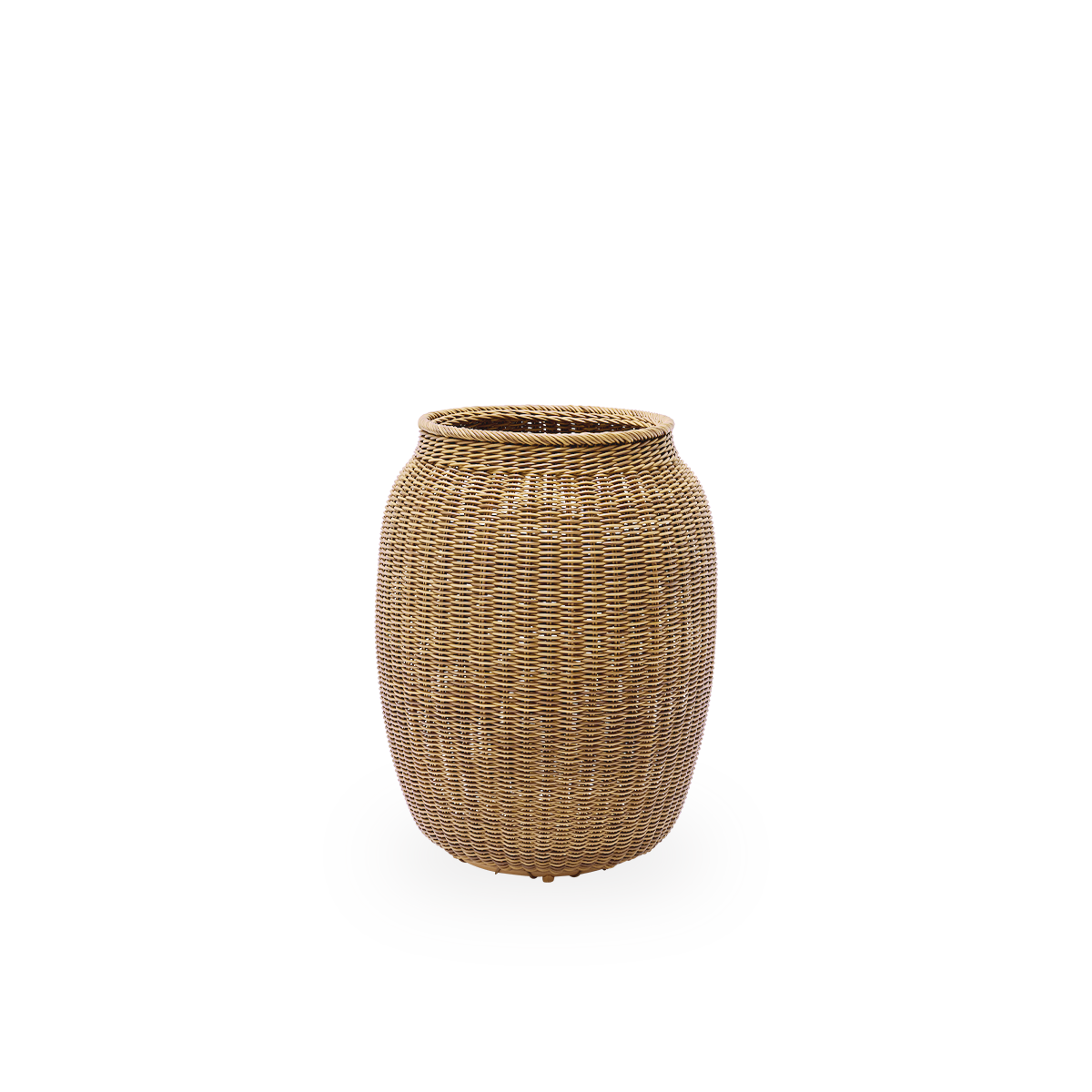 Alma Outdoor-Korb in Kastanienfarbe, handgeflochten aus 70% recyceltem und 30% neuem ArtFibre. Ø60 cm.