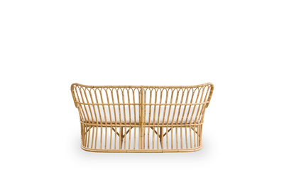 Einfache Rückansicht des Tulip Korbsofas, entworfen von Tove Kindt-Larsen, mit weichen, organischen Linien. Handgefertigt aus hochwertigem indonesischem Rattan.